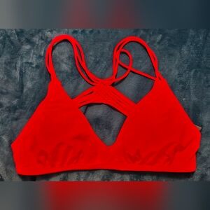 Women's Strappy bright pink/coral bikini top